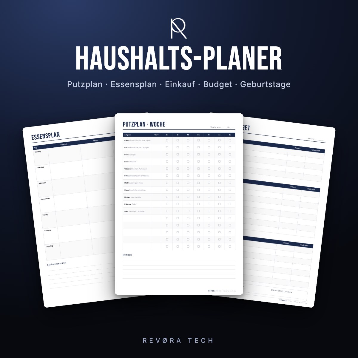 Haushalts-Planer zum Ausdrucken