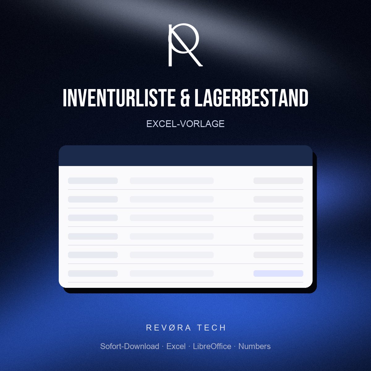 Inventurliste und Lagerbestand – Vorlage für Excel